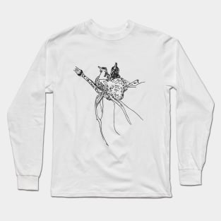 Baby Birds In Their Nest - Pen And Ink Drawing Long Sleeve T-Shirt